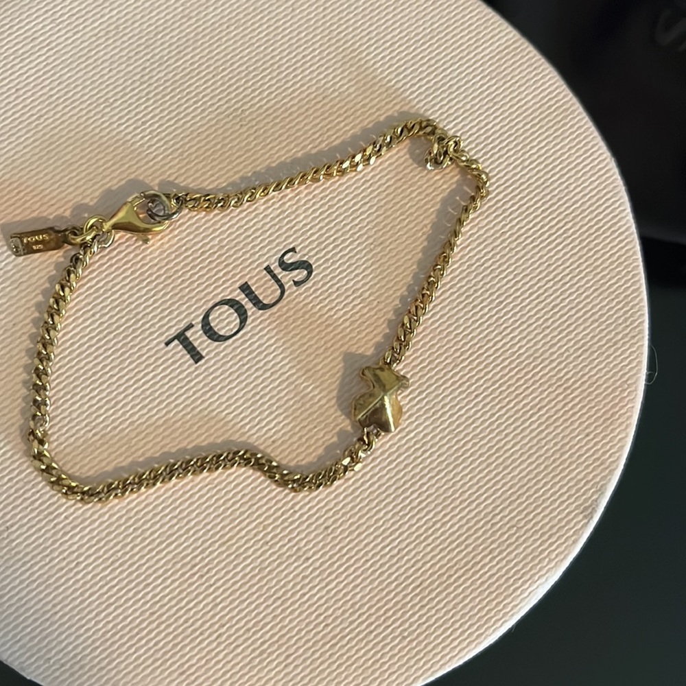 TOUS silver vermeil bracelet bear motif 7 inches lobster clasp - Picture 3 of 12